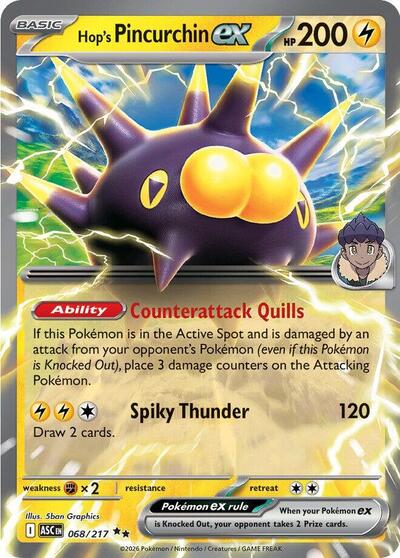 Hops Pincurchin ex (ASC) #068/217 Double Rare (Holofoil Near Mint) ME: Ascended Heroes Pokemon: 2026
