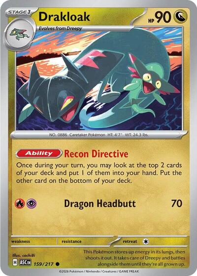 Drakloak 159 217 (ASC) #159/217 Common (Near Mint) ME: Ascended Heroes Pokemon: 2026