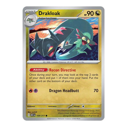 Drakloak - 159/217 (ASC) #159/217 Common (Near Mint) ME: Ascended Heroes Pokemon: 2026