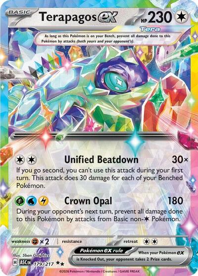 Terapagos ex (ASC) #179/217 Double Rare (Holofoil Near Mint) ME: Ascended Heroes Pokemon: 2026