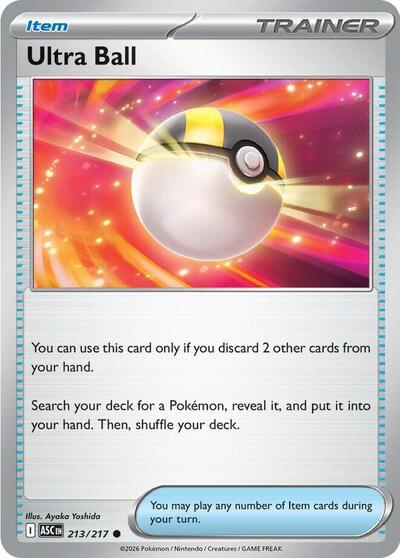 Ultra Ball 213 217 (ASC) #213/217 Common (Near Mint) ME: Ascended Heroes Pokemon: 2026