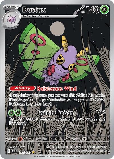 Dustox 220 217 (ASC) #220/217 Illustration Rare (Holofoil Near Mint) ME: Ascended Heroes Pokemon: 2026