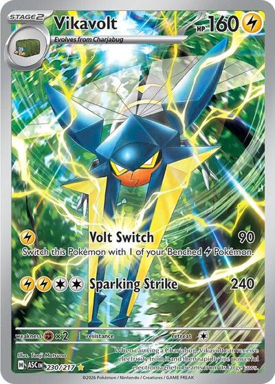 Vikavolt 230 217 (ASC) #230/217 Illustration Rare (Holofoil Near Mint) ME: Ascended Heroes Pokemon: 2026