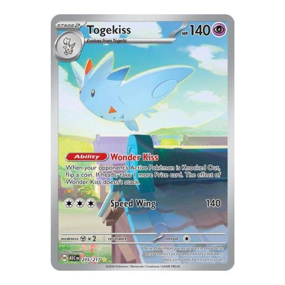 Togekiss - 235/217 (ASC) #235/217 Illustration Rare (Holofoil Near Mint) ME: Ascended Heroes Pokemon: 2026