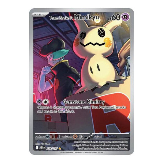 Team Rocket's Mimikyu - 238/217 (ASC) #238/217 Illustration Rare (Holofoil Near Mint) ME: Ascended Heroes Pokemon: 2026