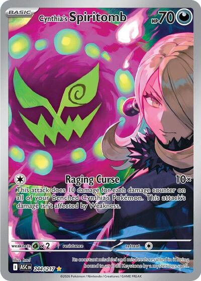 Cynthias Spiritomb 244 217 (ASC) #244/217 Illustration Rare (Holofoil Near Mint) ME: Ascended Heroes Pokemon: 2026