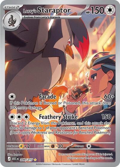 Larrys Staraptor 249 217 (ASC) #249/217 Illustration Rare (Holofoil Near Mint) ME: Ascended Heroes Pokemon: 2026