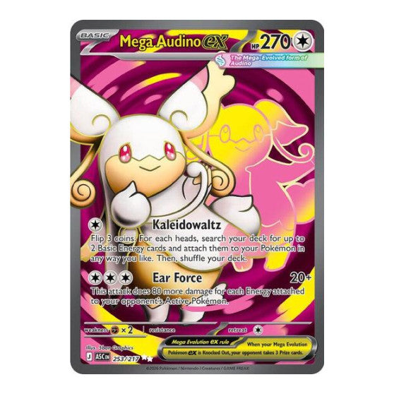 Mega Audino ex - 253/217 (ASC) #253/217 Ultra Rare (Holofoil Near Mint) ME: Ascended Heroes Pokemon: 2026