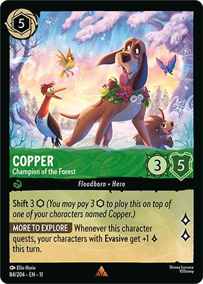 Copper Champion of the Forest (11) #84/204 Rare (Cold Foil Near Mint) Winterspell Lorcana TCG: 2026