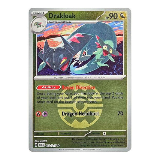 Drakloak - 159/217 (Quick Ball) (ASC) #159/217 Common (Reverse Holofoil Near Mint) ME: Ascended Heroes Pokemon: 2026