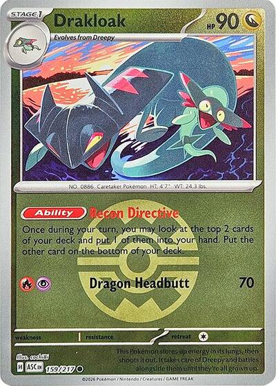 Drakloak 159 217 Quick Ball (ASC) #159/217 Common (Reverse Holofoil Near Mint) ME: Ascended Heroes Pokemon: 2026