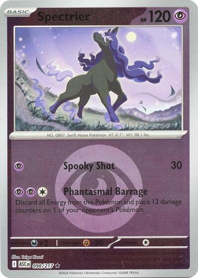Spectrier (Energy Symbol Pattern) (ASC) #098/217 Rare (Reverse Holofoil Lightly Played) ME: Ascended Heroes Pokemon: 2026
