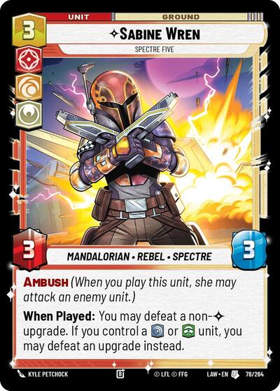 Sabine Wren Spectre Five (LAW) #78/264 Uncommon (Near Mint) A Lawless Time Star Wars Unlimited: 2026