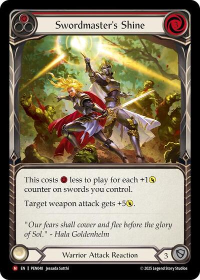 Swordmasters Shine Red (PEN) #PEN048 Majestic (Near Mint) Compendium of Rathe Flesh & Blood TCG: 2026