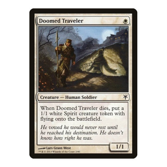 Doomed Traveler (DDK) #2 Common (Moderately Played) Duel Decks: Sorin vs. Tibalt Magic: The Gathering: 2013