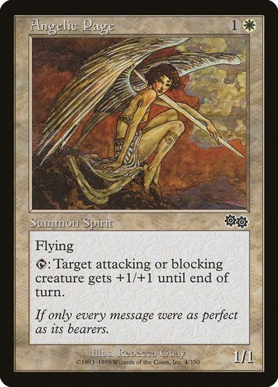 Angelic Page (USG) #4 Common (Lightly Played) Urza's Saga Magic: The Gathering: 1998