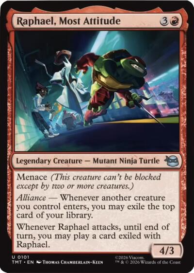 Raphael Most Attitude (TMT) #101 Uncommon Teenage Mutant Ninja Turtles Magic: The Gathering: 2026