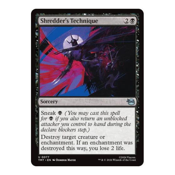 Shredder's Technique (TMT) #77 Uncommon (Lightly Played) Teenage Mutant Ninja Turtles Magic: The Gathering: 2026