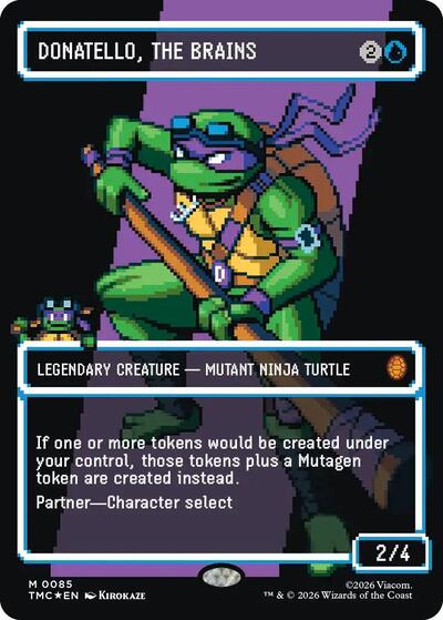 Donatello, the Brains (0085) (Borderless) (Surge Foil) (TMC) #85 Mythic Rare (Foil Near Mint) Commander: Teenage Mutant Ninja Turtles Magic: The Gathering: 2026