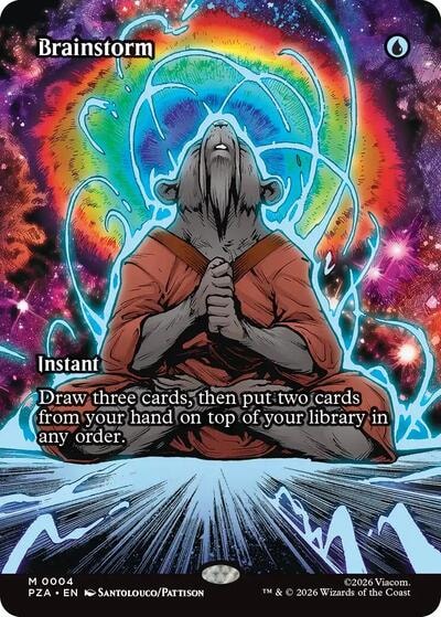 Brainstorm Borderless (PZA) #4 Mythic Rare (Near Mint) Teenage Mutant Ninja Turtles Source Material Magic: The Gathering: 2026