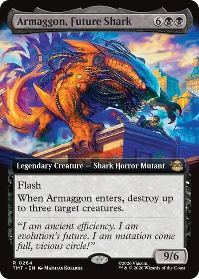 Armaggon, Future Shark (Extended Art) (TMT) #264 Rare (Foil Near Mint) Teenage Mutant Ninja Turtles Magic: The Gathering: 2026