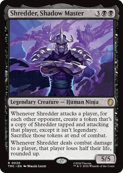Shredder, Shadow Master (TMC) #20 Rare (Near Mint) Commander: Teenage Mutant Ninja Turtles Magic: The Gathering: 2026