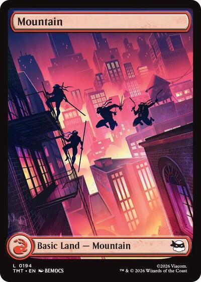 Mountain 0194 (TMT) #194 Land (Lightly Played) Teenage Mutant Ninja Turtles Magic: The Gathering: 2026