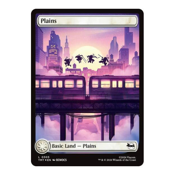 Plains (0305) (Surge Foil) (TMT) #305 Land (Foil Lightly Played) Teenage Mutant Ninja Turtles Magic: The Gathering: 2026