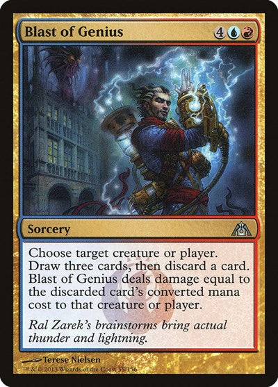 Blast of Genius (DGM) #55 Uncommon (Lightly Played) Dragon's Maze Magic: The Gathering: 2013