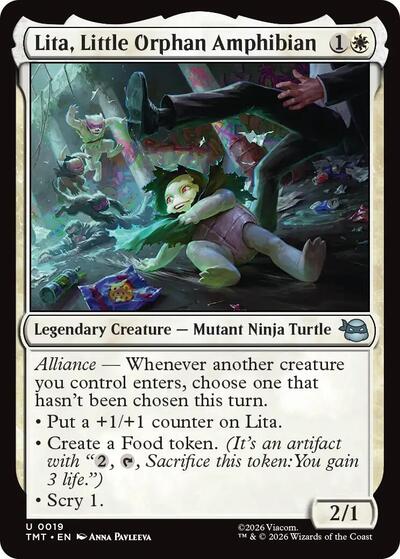 Lita Little Orphan Amphibian (TMT) #19 Uncommon (Lightly Played) Teenage Mutant Ninja Turtles Magic: The Gathering: 2026