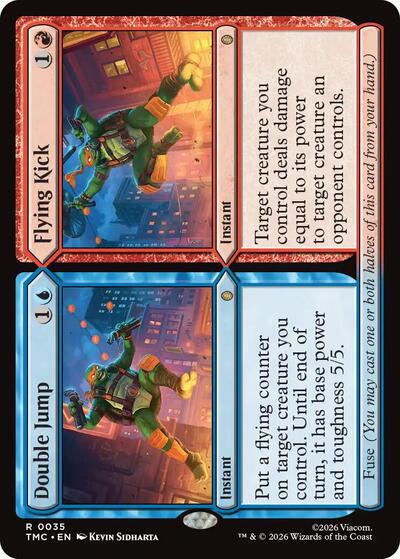 Double Jump // Flying Kick (TMC) #35 Rare (Near Mint) Commander: Teenage Mutant Ninja Turtles Magic: The Gathering: 2026