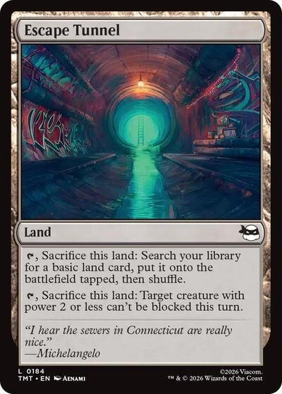 Escape Tunnel (TMT) #184 Land (Lightly Played) Teenage Mutant Ninja Turtles Magic: The Gathering: 2026