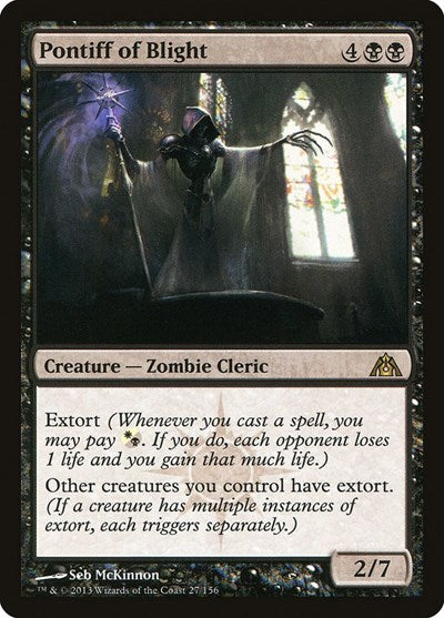 Pontiff of Blight (DGM) #27 Rare (Foil Moderately Played) Dragon's Maze Magic: The Gathering: 2013