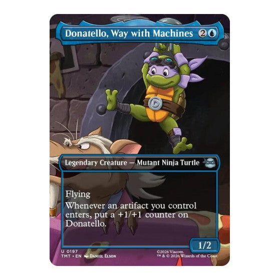 Donatello, Way with Machines (Borderless) (TMT) #197 Uncommon (Foil Lightly Played) Teenage Mutant Ninja Turtles Magic: The Gathering: 2026