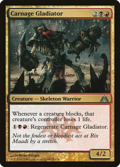 Carnage Gladiator (DGM) #61 Uncommon (Lightly Played) Dragon's Maze Magic: The Gathering: 2013