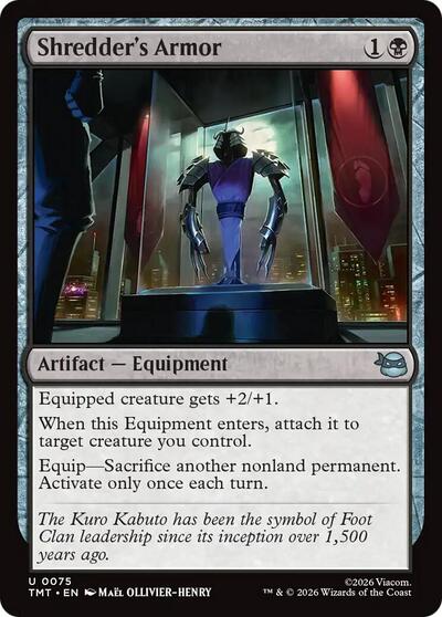 Shredders Armor (TMT) #75 Uncommon (Lightly Played) Teenage Mutant Ninja Turtles Magic: The Gathering: 2026