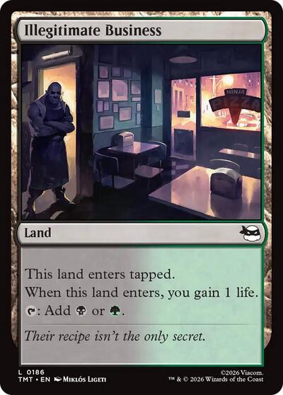 Illegitimate Business (TMT) #186 Land (Lightly Played) Teenage Mutant Ninja Turtles Magic: The Gathering: 2026