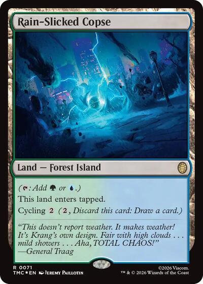 Rain-Slicked Copse (Surge Foil) (TMC) #71 Rare (Foil Near Mint) Commander: Teenage Mutant Ninja Turtles Magic: The Gathering: 2026