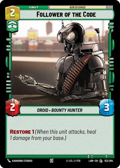 Follower of the Code (LAW) #153/264 Common (Near Mint) A Lawless Time Star Wars Unlimited: 2026