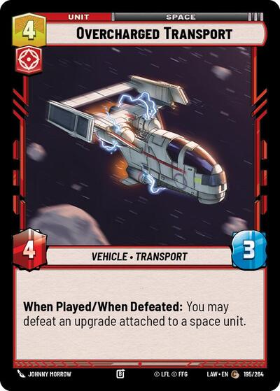 Overcharged Transport (LAW) #195/264 Common (Near Mint) A Lawless Time Star Wars Unlimited: 2026