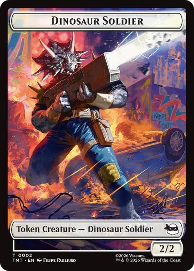 Dinosaur Soldier Copy Double Sided Token (TMT) #2 // 1 T (Foil Near Mint) Teenage Mutant Ninja Turtles Magic: The Gathering: 2026