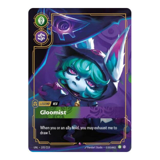 Vex, Gloomist (UNL) #193/219 Rare (Foil Near Mint) Unleashed Riftbound: League of Legends Trading Card Game: 2026