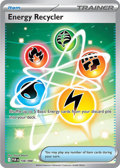 Energy Recycler (POR) #108/088 Ultra Rare (Holofoil Near Mint) ME03: Perfect Order Pokemon: 2026