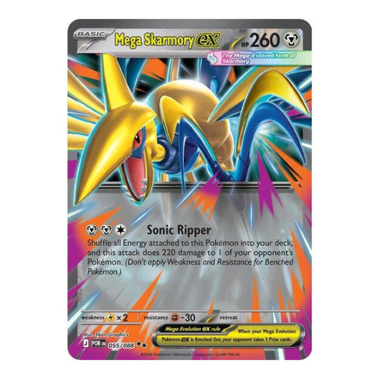 Mega Skarmory ex - 055/088 (POR) #055/088 Double Rare (Holofoil Near Mint) ME03: Perfect Order Pokemon: 2026