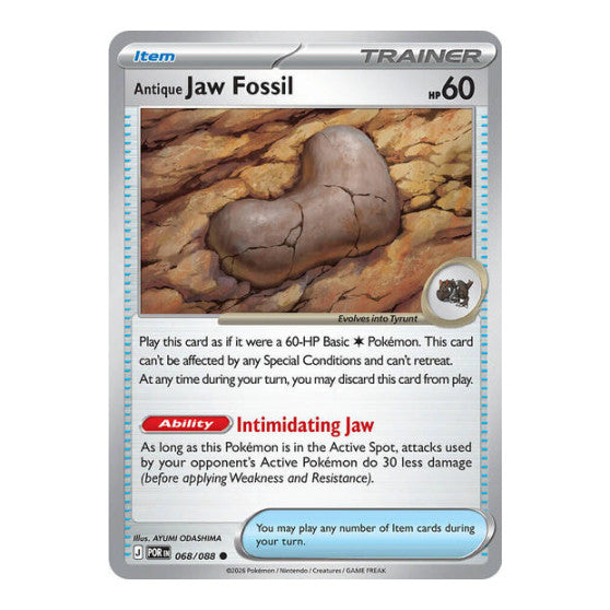 Antique Jaw Fossil (POR) #068/088 Common (Moderately Played) ME03: Perfect Order Pokemon: 2026