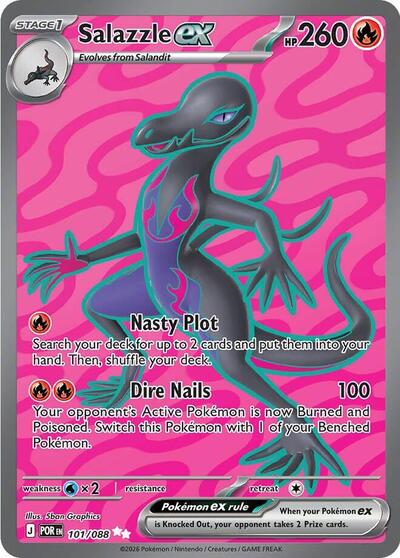Salazzle ex 101 088 (POR) #101/088 Ultra Rare (Holofoil Near Mint) ME03: Perfect Order Pokemon: 2026
