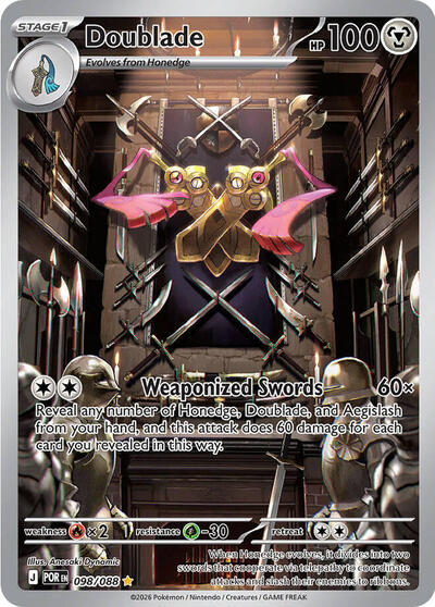 Doublade 098 088 (POR) #098/088 Illustration Rare (Holofoil Near Mint) ME03: Perfect Order Pokemon: 2026