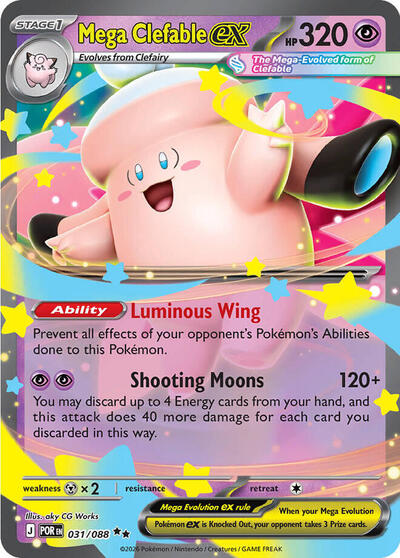 Mega Clefable ex 031 088 (POR) #031/088 Double Rare (Holofoil Near Mint) ME03: Perfect Order Pokemon: 2026