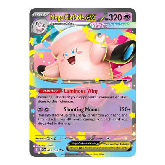 Mega Clefable ex - 031/088 (POR) #031/088 Double Rare (Holofoil Near Mint) ME03: Perfect Order Pokemon: 2026