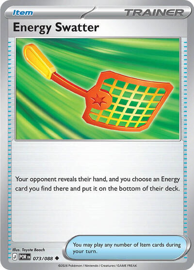 Energy Swatter (POR) #073/088 Uncommon (Reverse Holofoil Moderately Played) ME03: Perfect Order Pokemon: 2026